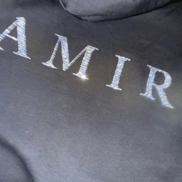 AMIRI Black Hoodie with Blue Embroidery - Picture 4 of 4
